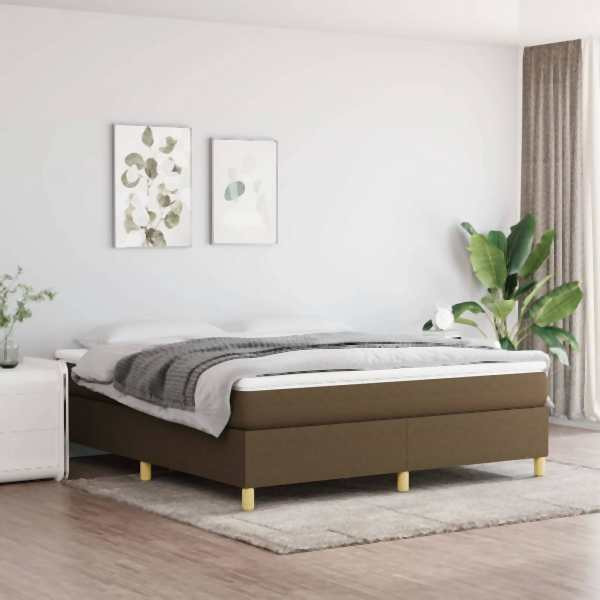 vidaXL Boxspringbett mit Matratze Dunkelbraun 160x200 cm Stoff, 3144533