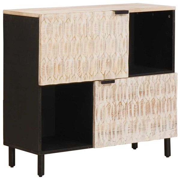vidaXL Sideboard Uni Weiße gewaschene Oberfläche, 4017891