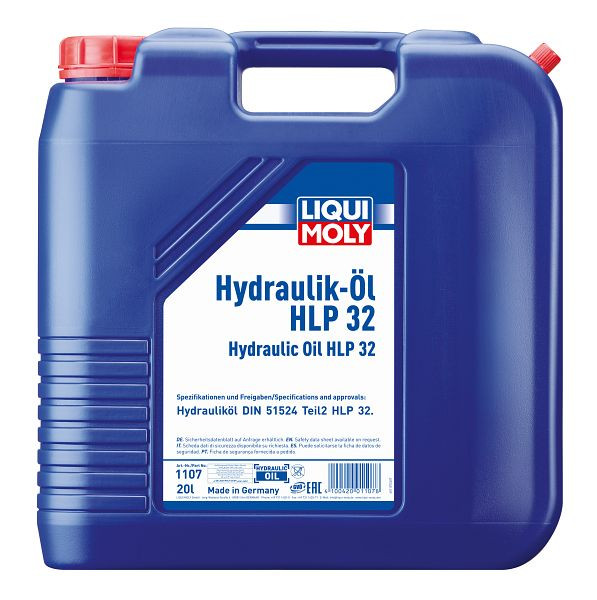 LIQUI MOLY Hydrauliköl HLP 32, Kanister Kunststoff, VE: 20 Liter, 1107