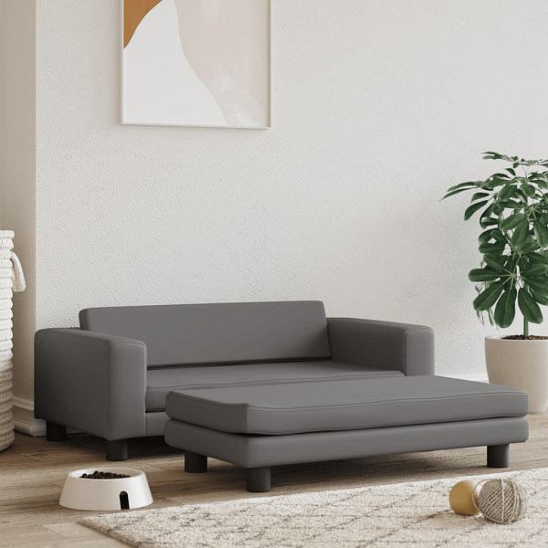 vidaXL Hundebett mit Verlängerung Grau 100x50x30 cm Kunstleder, 172029