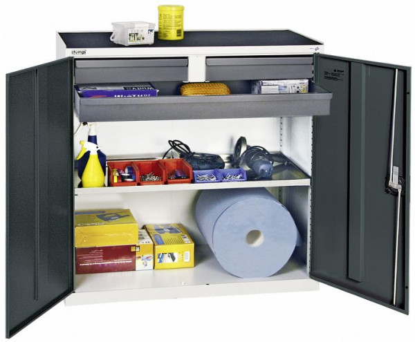 stumpf TM Werkzeug- und Materialschrank 3000, RAL 7035/7016, 2 Schubladen (davon 1 Großraum), 1 Wanne, 3007371