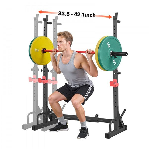 VEVOR Power Cage Squat Rack, verstellbar, 250 kg Tragkraft, mit Hantelablagen und J-Haken für Bankdrücken & Kniebeugen, XXKSDJKDJKD0FIQT0001V0