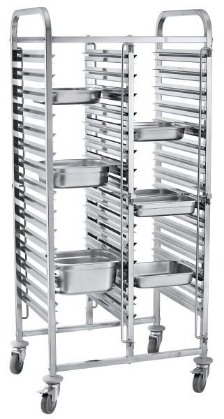 Hendi Transportwagen doppelt, 30 x GN 1/1, Stopper, 810576
