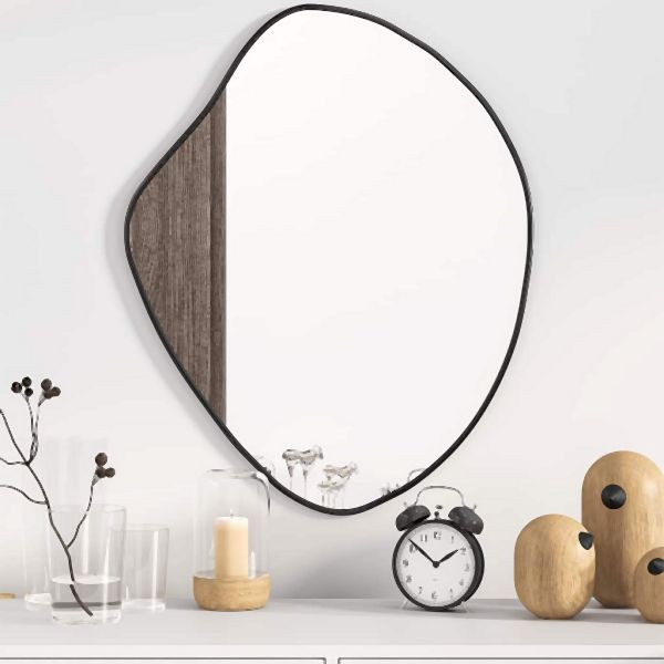 vidaXL Wandspiegel Schwarz 60x50 cm Abmessung, 348253, 8720287166504