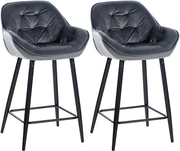 CLP Barhocker Gibson 76 Samt, dunkelgrau, VE: 2 Stück, 322252