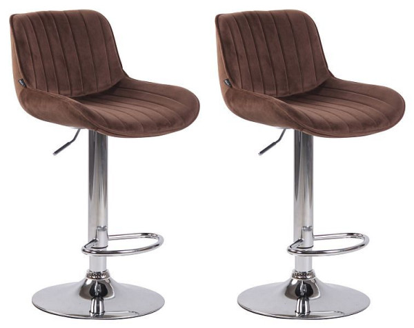 CLP Barhocker Lentini Samt chrom, braun, VE: 2 Stück, 320600