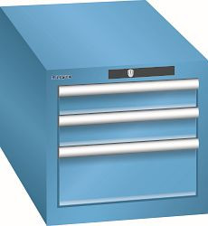 LISTA Schubladenschrank 18x36E (BxTxH) 411x725x383mm KEY Lock, Lichtblau, 3 Schubladen, Fronthöhen: 75 - 150 mm, 78.437.010