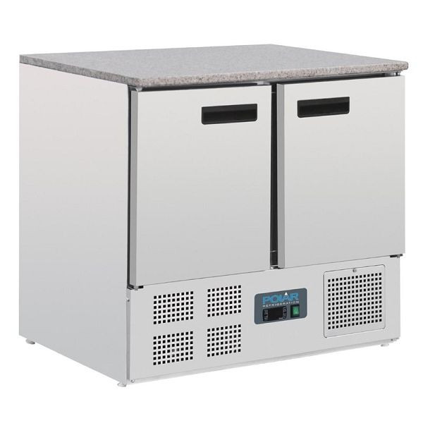Polar Thekenkühltisch mit Marmorarbeitsfläche 2-türig 240L, CL108