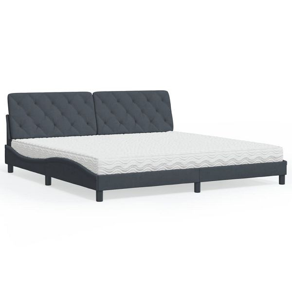 vidaXL Bett mit Matratze Dunkelgrau 200x200 cm Samt, 3208677