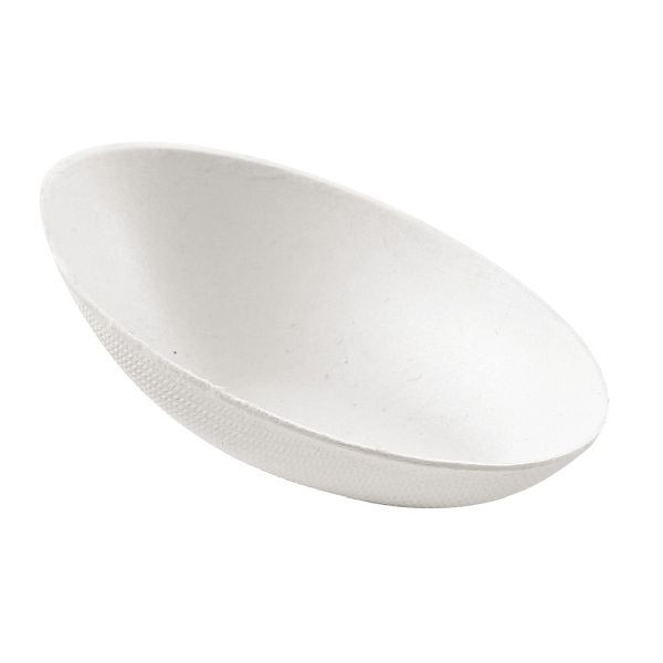 NATURE Star Bio Fingerfood-Schalen, oval, 80 x 54 mm, Zuckerrohr weiß, VE: 600 Stück, 41232