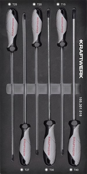 Kraftwerk BASIC LINE EVA Lange Schraubendreher TX 6-tlg. 20x40 Einlage, 105.301.018