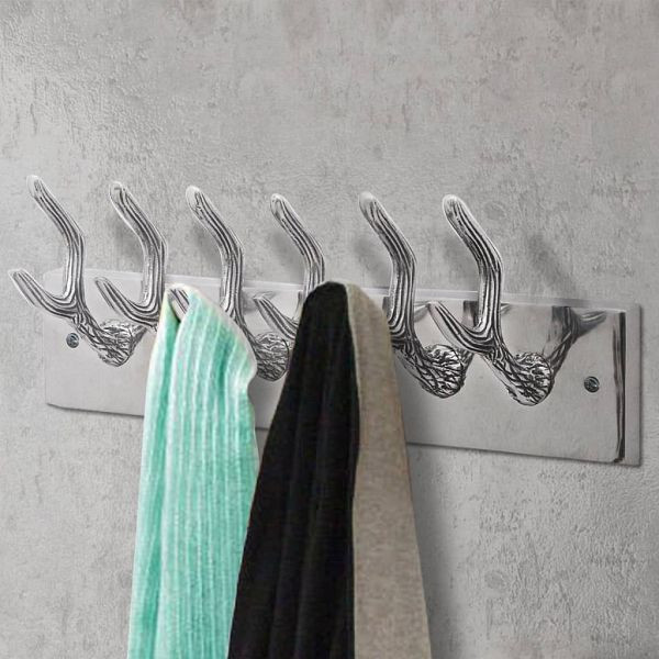 vidaXL Garderobenleisten 2 Stück Silbern Aluminium, 278752