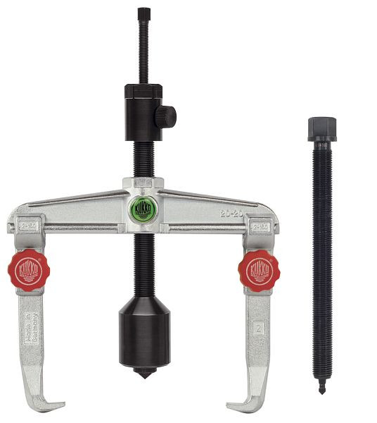 KUKKO 2-armiger Universal Abzieher mit langer Hydraulikspindel und verlängerten Haken, Spannweite außen: 160 mm, 20-2+B