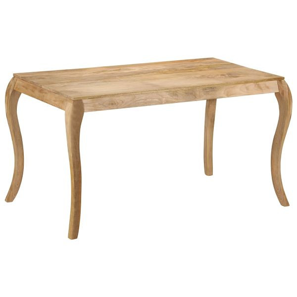 vidaXL Esstisch 135x75x76 cm Massivholz Mango, Material: getünchtes Mango-Massivholz, 247114