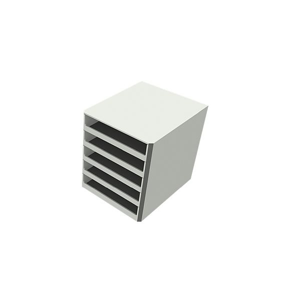 Klain Formular-Box mit 5 Schübe DIN A4, 275 x 330 x 320 mm, schwarz, lichtgrau, 042-160