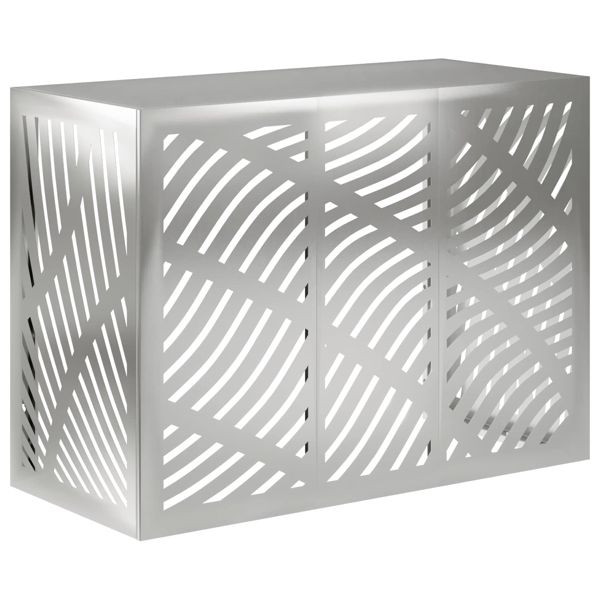 vidaXL Klimaanlagenabdeckung Silber 110 x 50 x 80 cm Verzinkter Stahl, 8014113