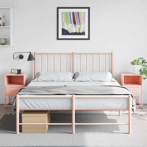 vidaXL Nachttische 2 Stück Rosa 36x39x60,5 cm Stahl, 846557