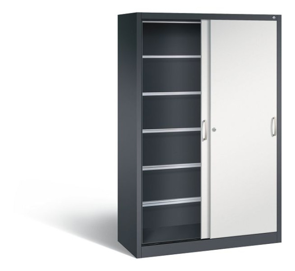 C+P Schiebetürenschrank Acurado, H1950xB1200xT500mm, Farbe: Schwarzgrau / Lichtgrau, Bügelgriff, 2050-60 S10031