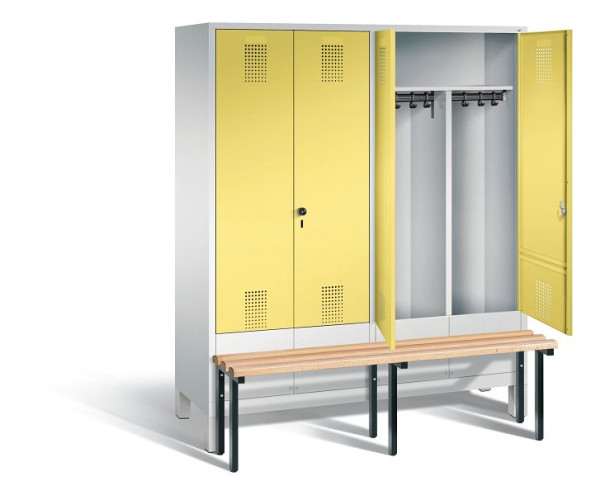 C+P Schwarz-Weiss-Spind Evolo, H1850xB1590xT815mm, Farbe: Vulkangrau / Rubinrot, 48032-42 S10110