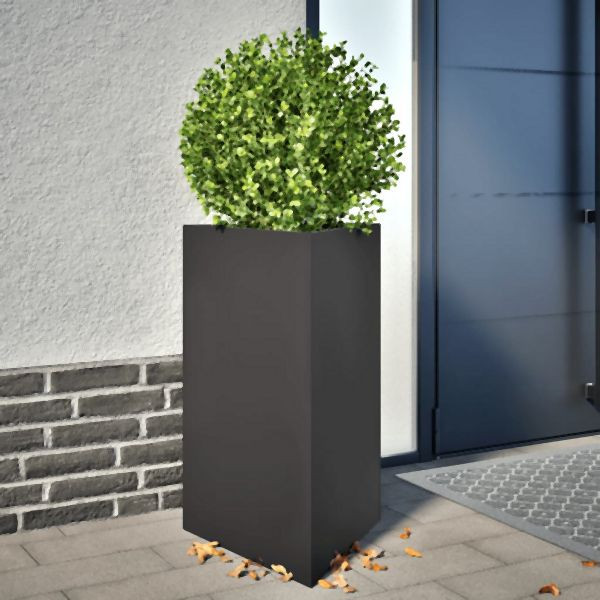 vidaXL Pflanzkübel Schwarz Dreieckig 50x43x75 cm Stahl, 851171