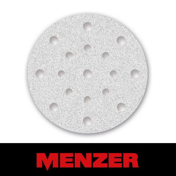 Menzer Klett-Schleifscheibe, Ø 150 mm, 17 Loch, Körnung 80, Normalkorund mit Stearat-Beschichtung, VE: 50, 231631080