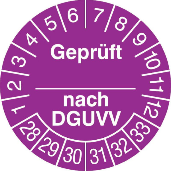Stein HGS Prüfplaketten mit Jahresfarbe (6 Jahre), violett, 2028-2033, 31.c2120-28