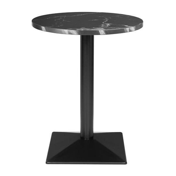 Bolero Komplett Tisch Rund Schwarz Steineffekt 600mm, HW854
