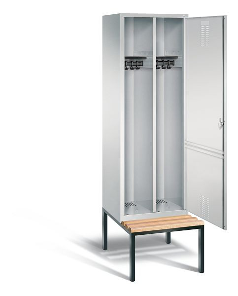 C+P Schwarz-Weiss-Spind Evolo, H2090xB610xT500mm, Farbe: Lichtgrau, 48250-20 S10005