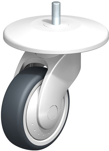 Blickle LWK-TPA 101K-11-FK-AMW125 Kunststoff-Lenkrolle WAVE mit Abweisrad, Thermoplastisches Gummi-Elastomer, Grau, 849152