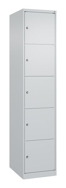 C+P Schließfachschrank Classic PLUS, 1850x400x500mm, 7035/7035, mit 5 Fächern, 080000-125 S10008