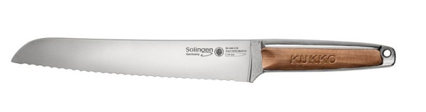 KUKKO Brotmesser mit Wallnussholz-Griff, 210 mm Klingenlänge, 90-204-210