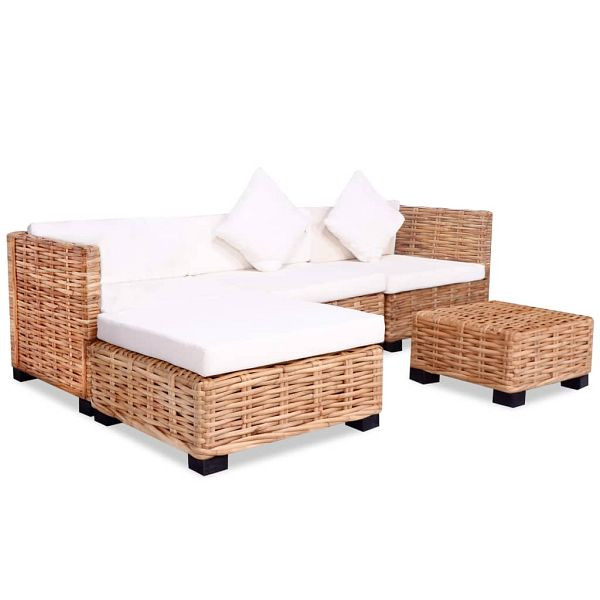 vidaXL Sofagarnitur 14-teilig Natürliches Rattan, 244626