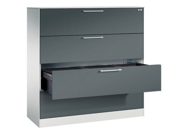 C+P Hängeregistraturschrank Asisto, H1310xB1200xT435mm, 7035/7016, 146021-413 S10179