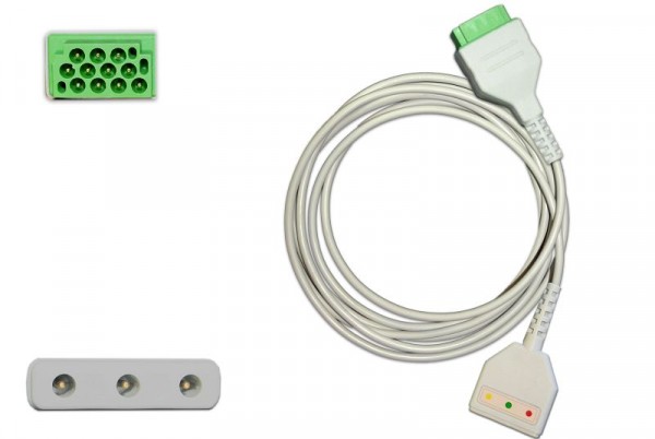 Golmed 3-adriges EKG-Stammkabel mit 1,5 mm DIN-Buchse, zu GE Marquette, 15-3-51.1