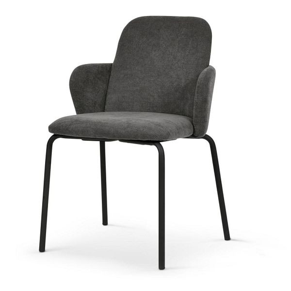 Deskin Konferenz-/Besucherstuhl PADDY DV, 4 Fuß Gestell, schwarz, Stoff Scala, anthrazit-meliert, 352649