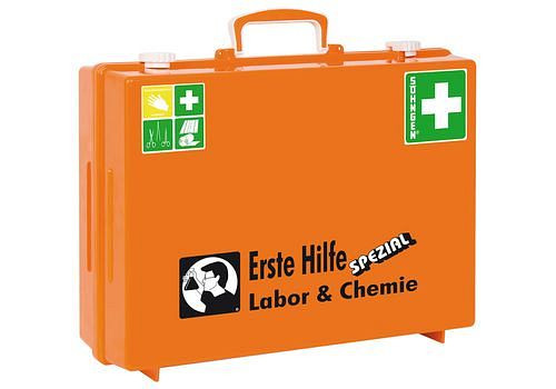 DENIOS Erste-Hilfe-Koffer Beruf Spezial "Labor & Chemie", Basisinhalt nach DIN, 116599