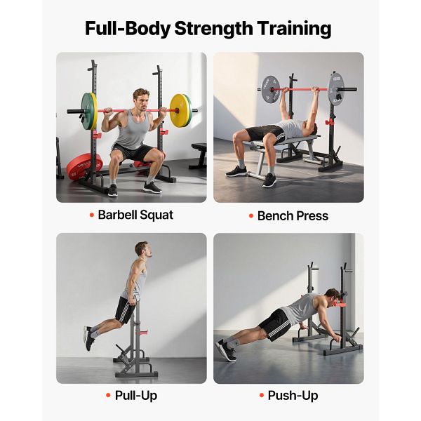 Squat Rags VEVOR Power Cage Squat Rack verstellbar 250 kg Tragkraft mit ...