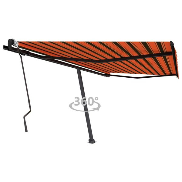 vidaXL Standmarkise Manuell Einziehbar 400x300 cm Orange/Braun, 3069740