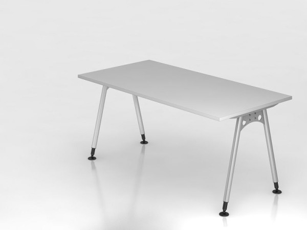 Hammerbacher Schreibtisch A-Fuß 160x80cm, Grau, Rechteckform, VAS16/5/S