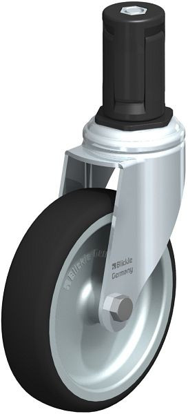 Blickle LKRA-PATH 126G-11-ER15 Apparate-Lenkrolle mit Expander, Thermoplastisches Polyurethan, Grau, 848863