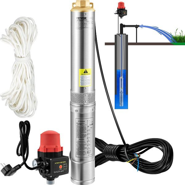 VEVOR 750W Tiefbrunnenpumpe Rohrpumpe Brunnenpumpe Sandpumpe Pumpe 105L/min 62m, SJQSBZDKGOC75G0EQV2