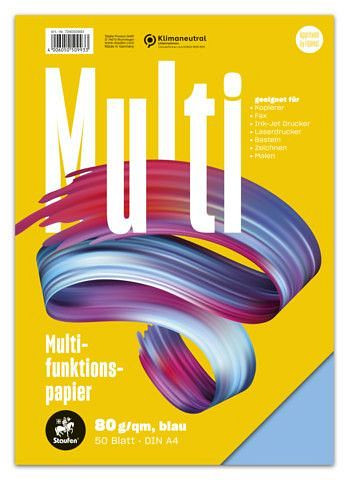 Staufen Multifunktionspapier 7X PLUS - A4, 80 g/qm, blau, 50 Blatt, 734050993