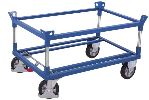 VARIOfit Fahrgestell mit 2 Winkelrahmen, Ladefläche: 1.010 x 810 mm, RAL 5010 enzianblau, Radsatz: Bereifung aus Elastikvollgummi, sw-870.116