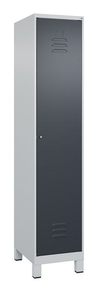 C+P Umkleidespind Classic PLUS, Füße, 1950x400x500mm, 7035/7016, Zylinderschloss, 080010-12 S10023