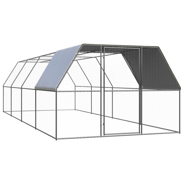 vidaXL Outdoor-Hühnerkäfig 3x8x2 m Verzinkter Stahl, 3089326