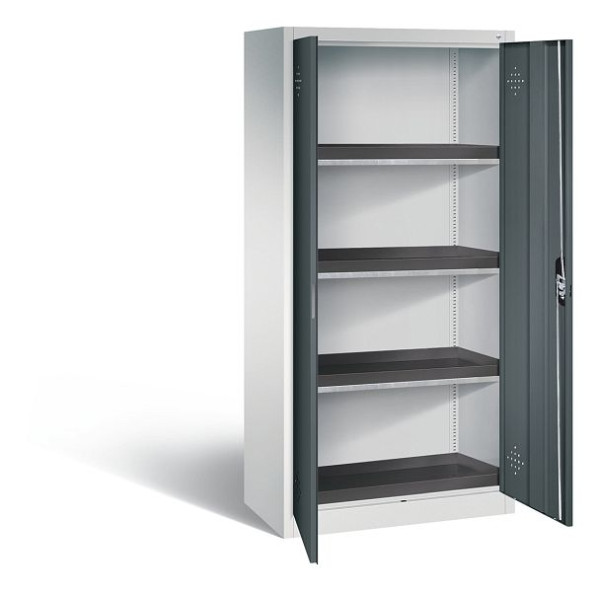 C+P Umweltschrank Acurado, H1950xB930xT500mm, Farbe: Lichtgrau / Anthrazitgrau, Muldengriff, 8921-316 S10162