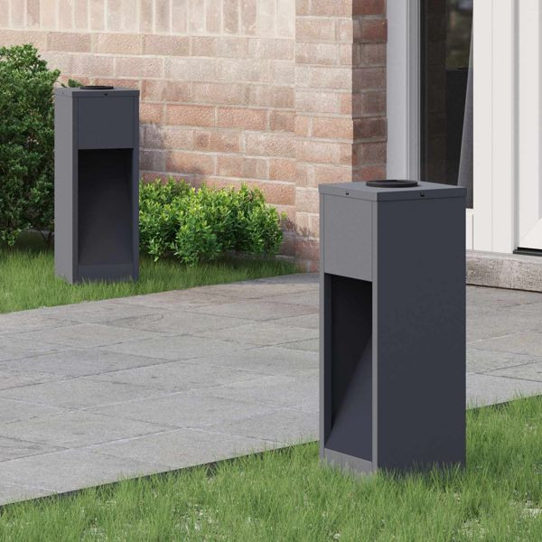 vidaXL Solar LED Wegeleuchte 2 pcs Anthrazit Kalt gewalzter Stahl, 879711