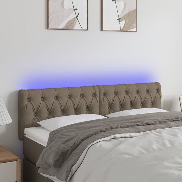 vidaXL LED Kopfteil Taupe 144x7x78/88 cm Stoff, 3121950
