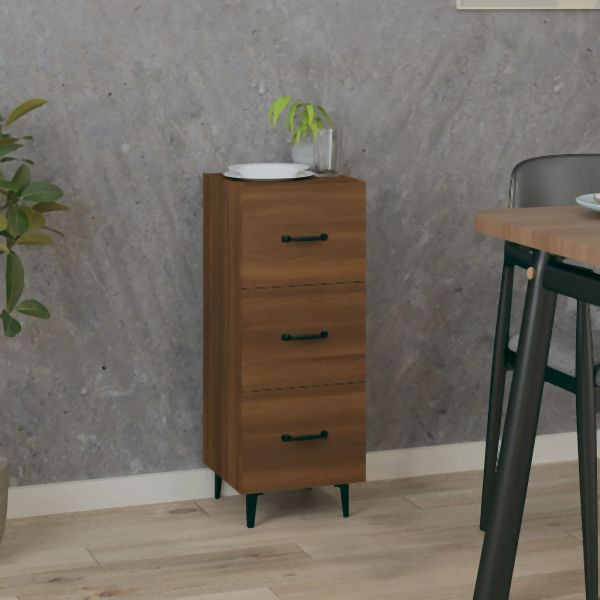 vidaXL Sideboard Braun Eichen-Optik 34,5x34x90 cm Holzwerkstoff, 817413