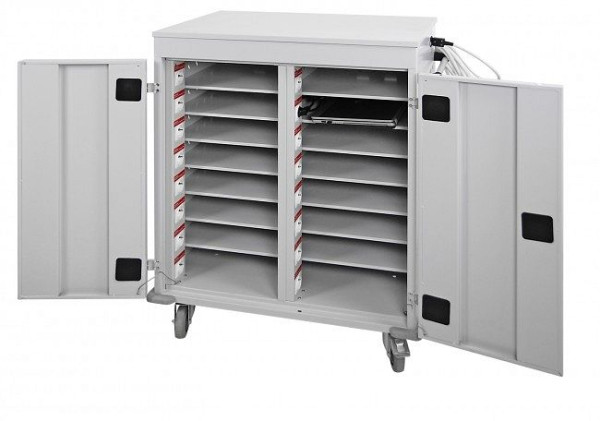 ADB Laptopwagen (2-Säulen) 16, Maße: HxBxT 1060x920x500mm, Farbe grau, RAL 7035, 40793